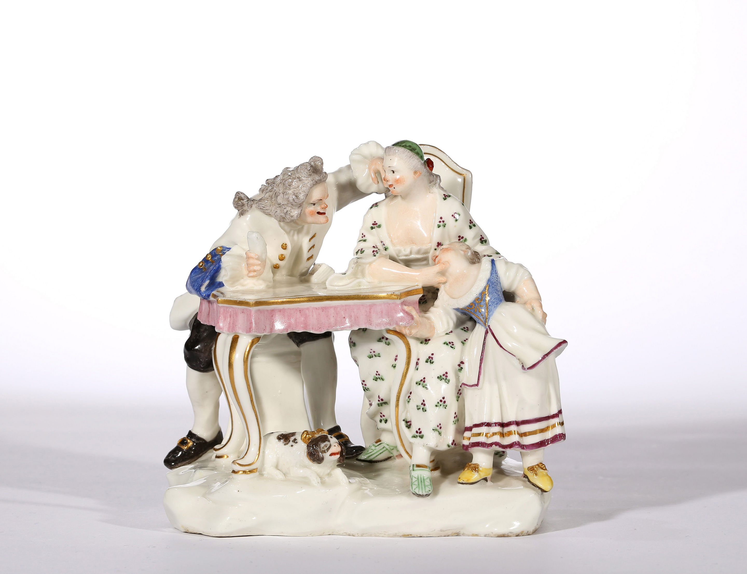 A CAPODIMONTE GROUP OF La Conversazione Galante Modelled by Giuseppe Gricci